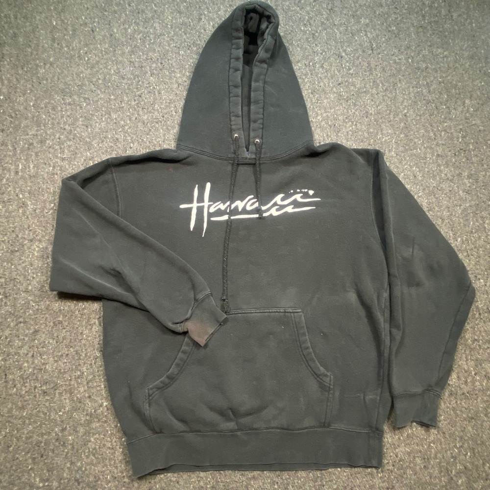 Independent Trading Company Hawaii Hoodie Sz M Men Black Surf Graphic Sweatshirt